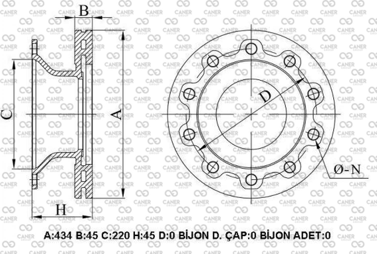 VOLVO FH-12/FL/FM-12, RENAULT 440 ÖN-ARKA FREN DİSKİ-;85103803; 